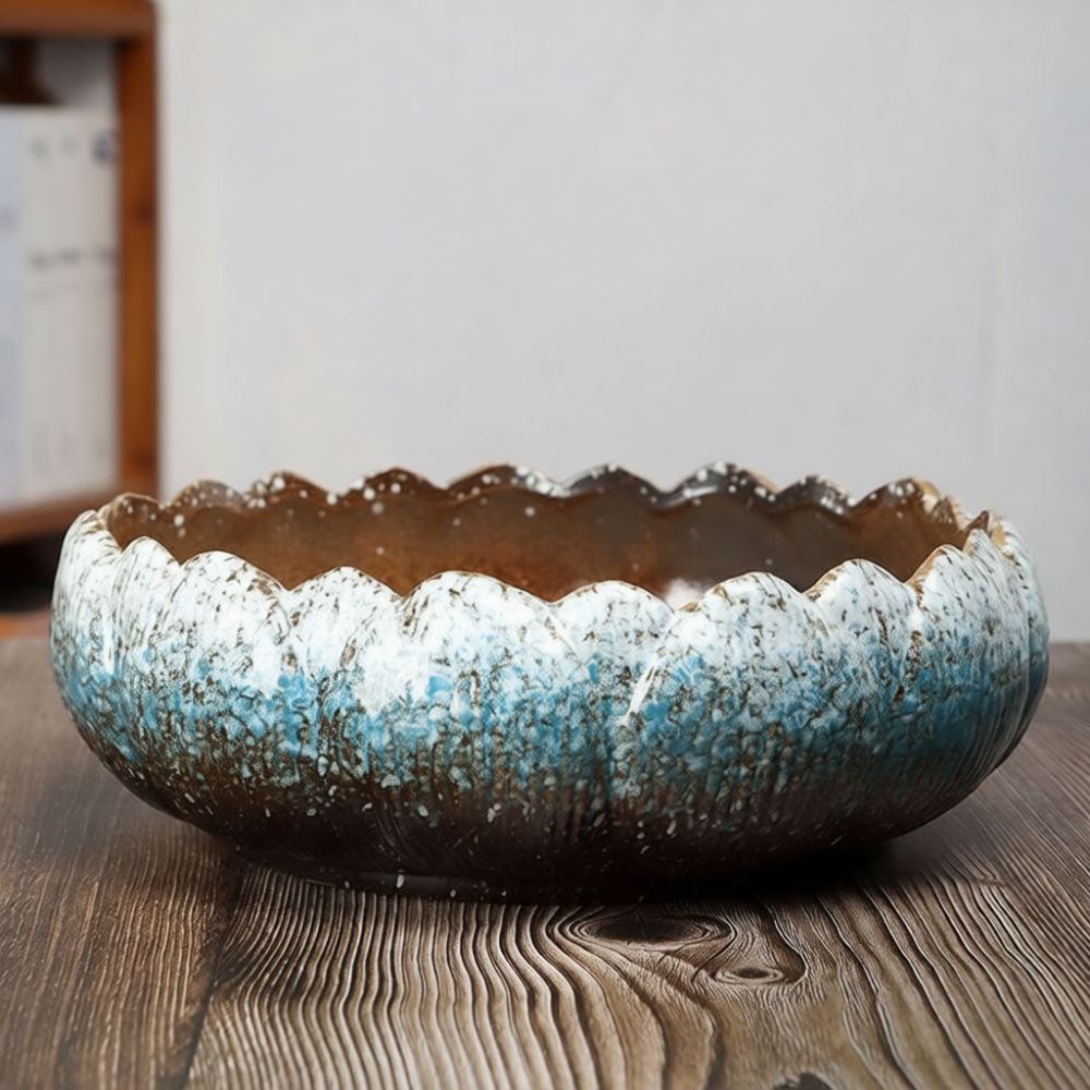 Bonsai Garden Art - Maceta de cerámica de boca ancha