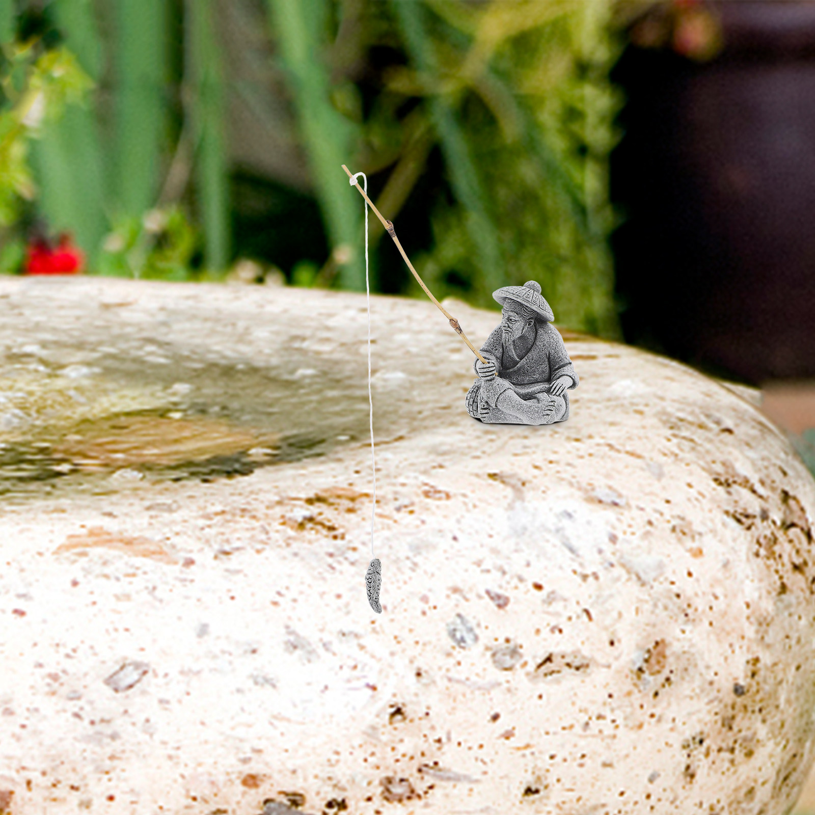 Estatua de pescador de arenisc - Bonsai Garden Landscape Design reseña y precio